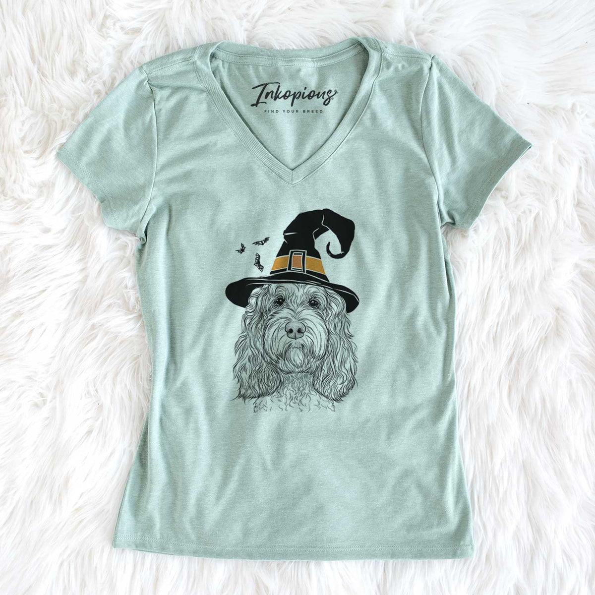 Witch Chloe the Cockapoo - Women's V-neck Shirt