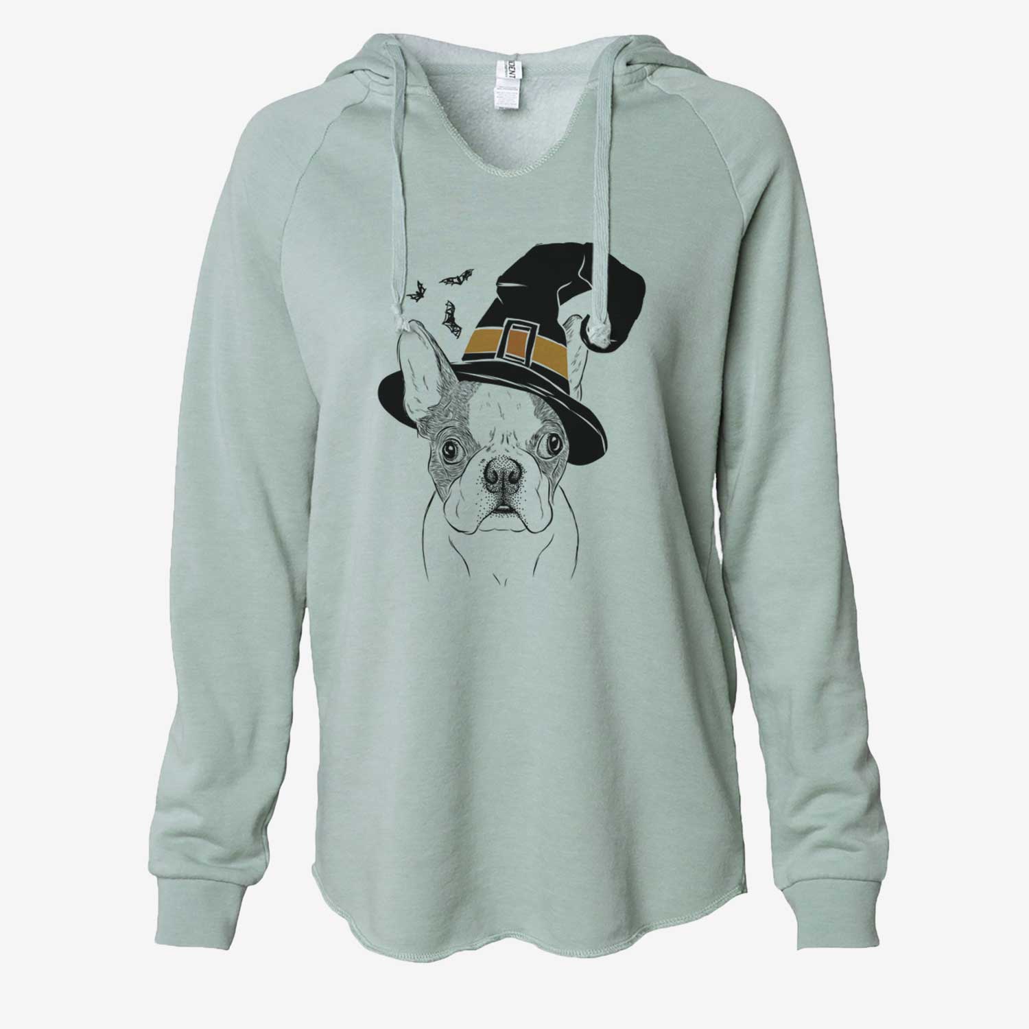 Witch Chocolate Chip the Boston Terrier - Cali Wave Hooded Sweatshirt