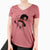 Witch Chocolate Chip the Boston Terrier - Women's V-neck Shirt