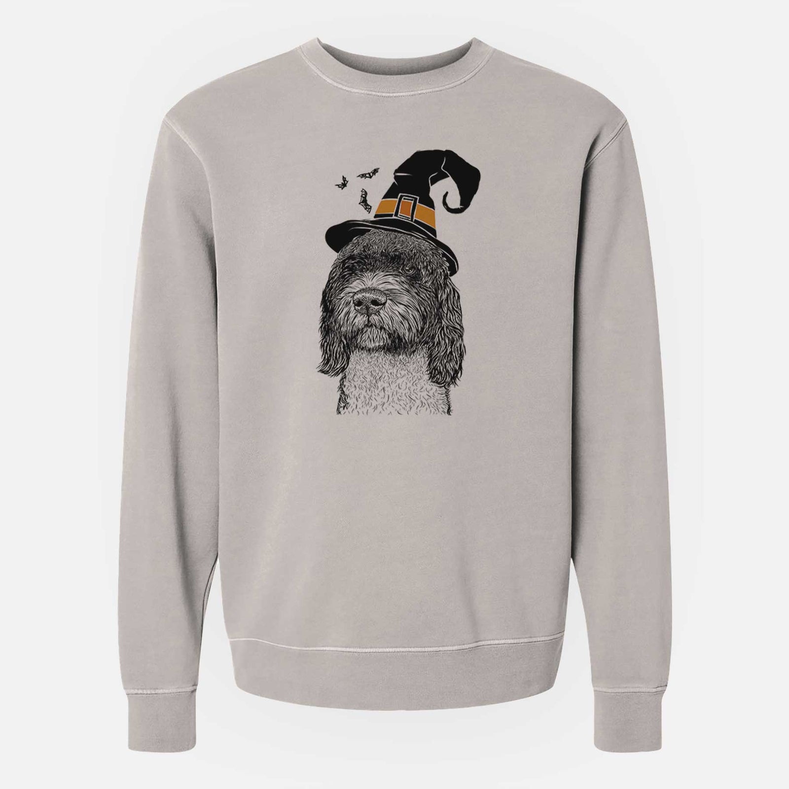 Witch Chris the Portuguese Water Dog - Unisex Pigment Dyed Crew Sweatshirt