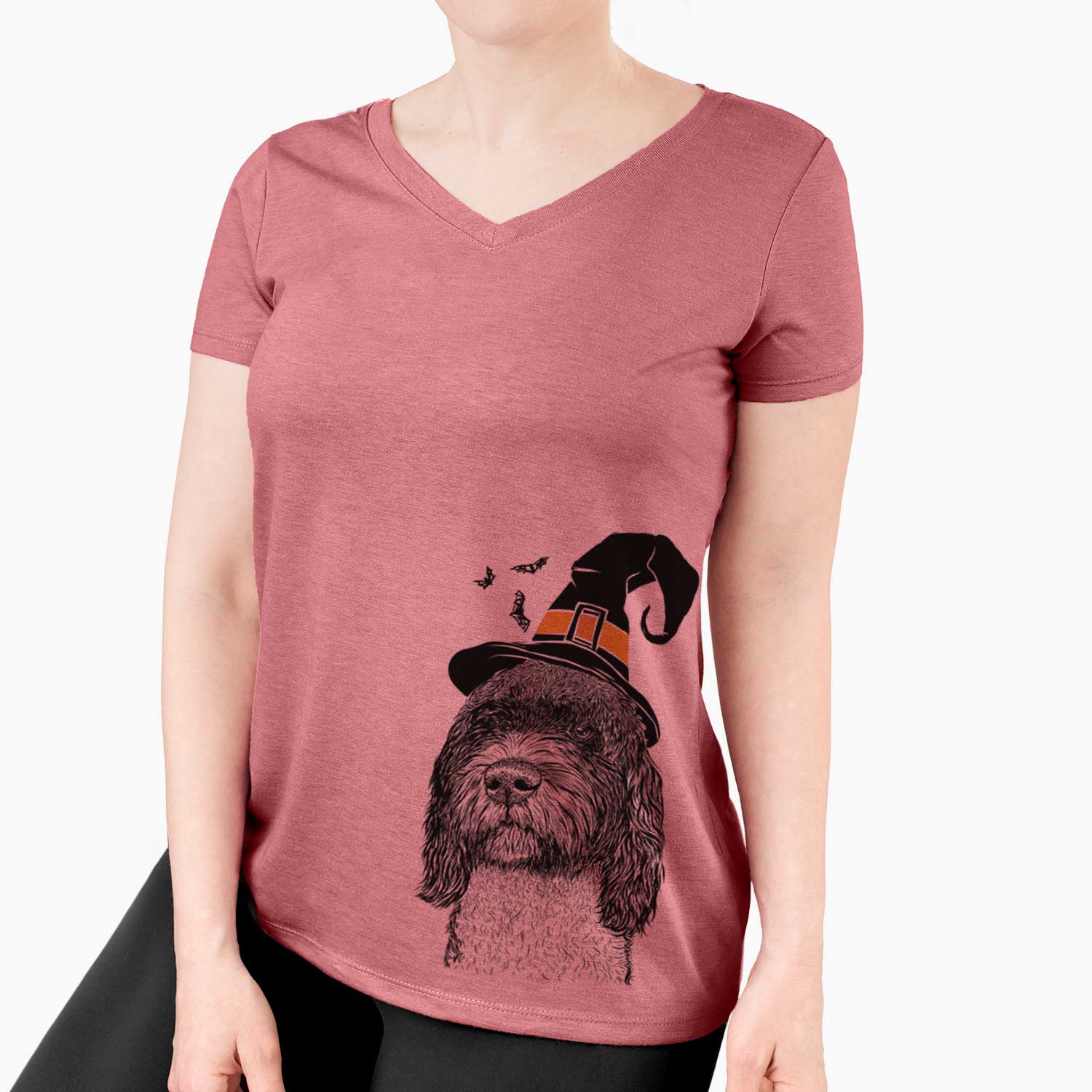 Witch Chris the Portuguese Water Dog - Women's V-neck Shirt