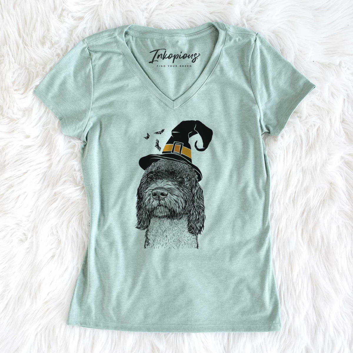 Witch Chris the Portuguese Water Dog - Women's V-neck Shirt