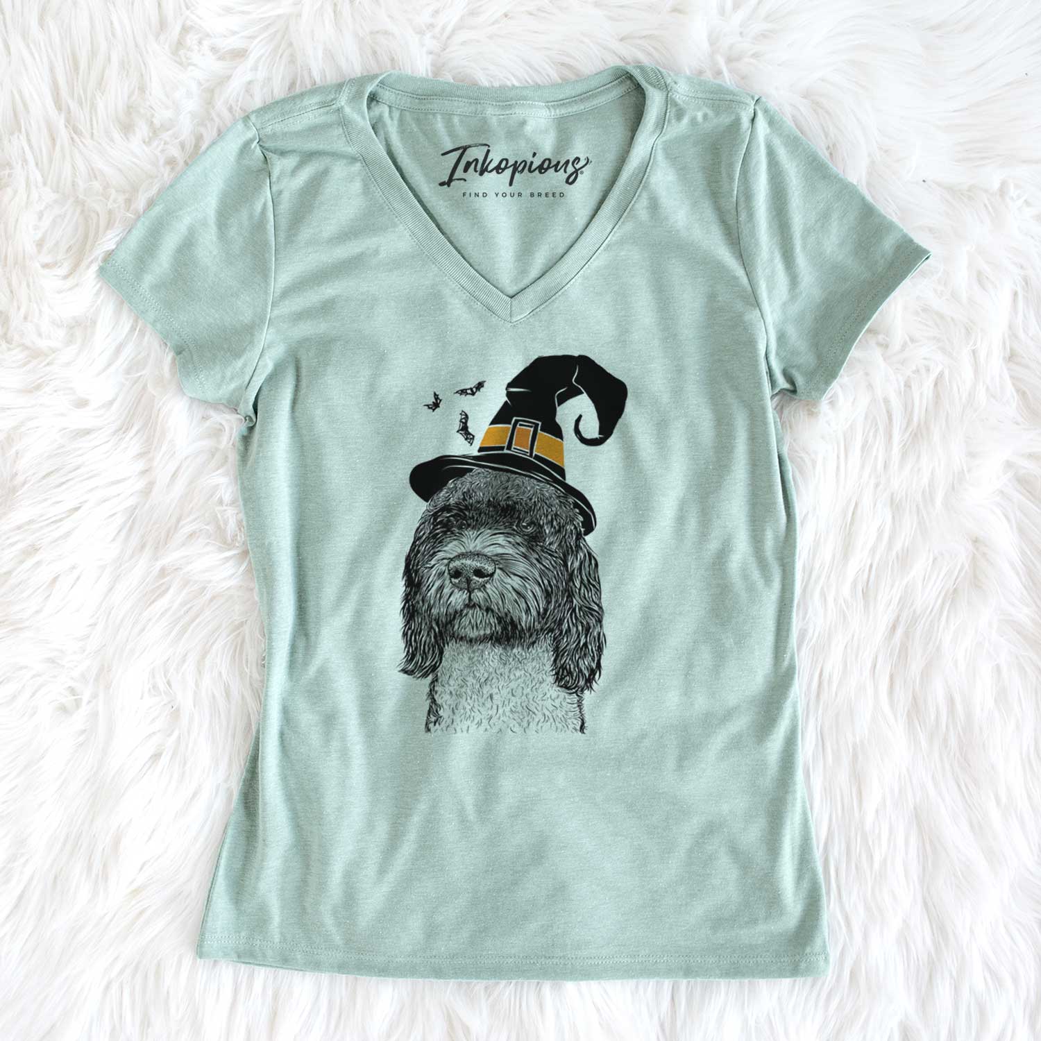 Witch Chris the Portuguese Water Dog - Women's V-neck Shirt
