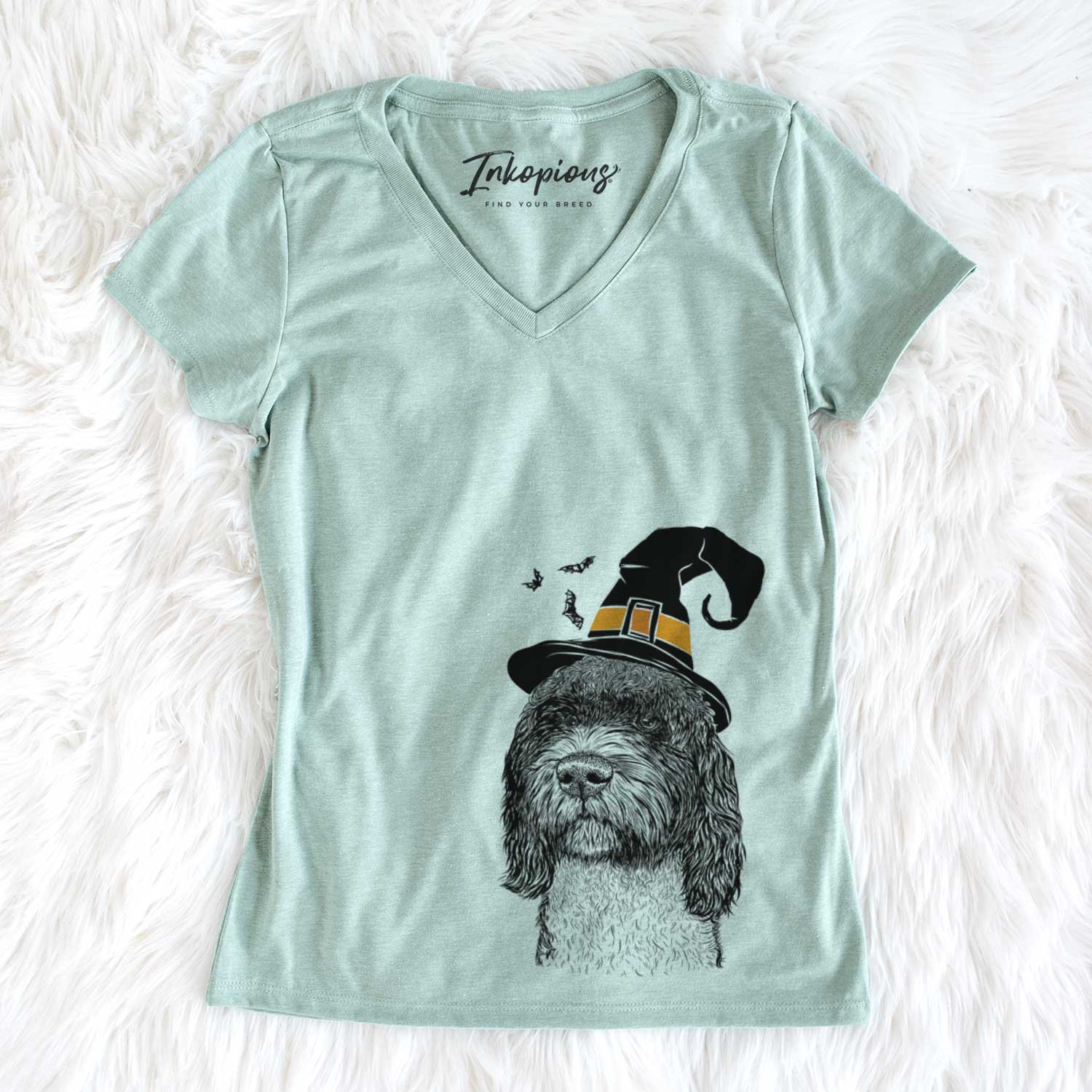 Witch Chris the Portuguese Water Dog - Women's V-neck Shirt