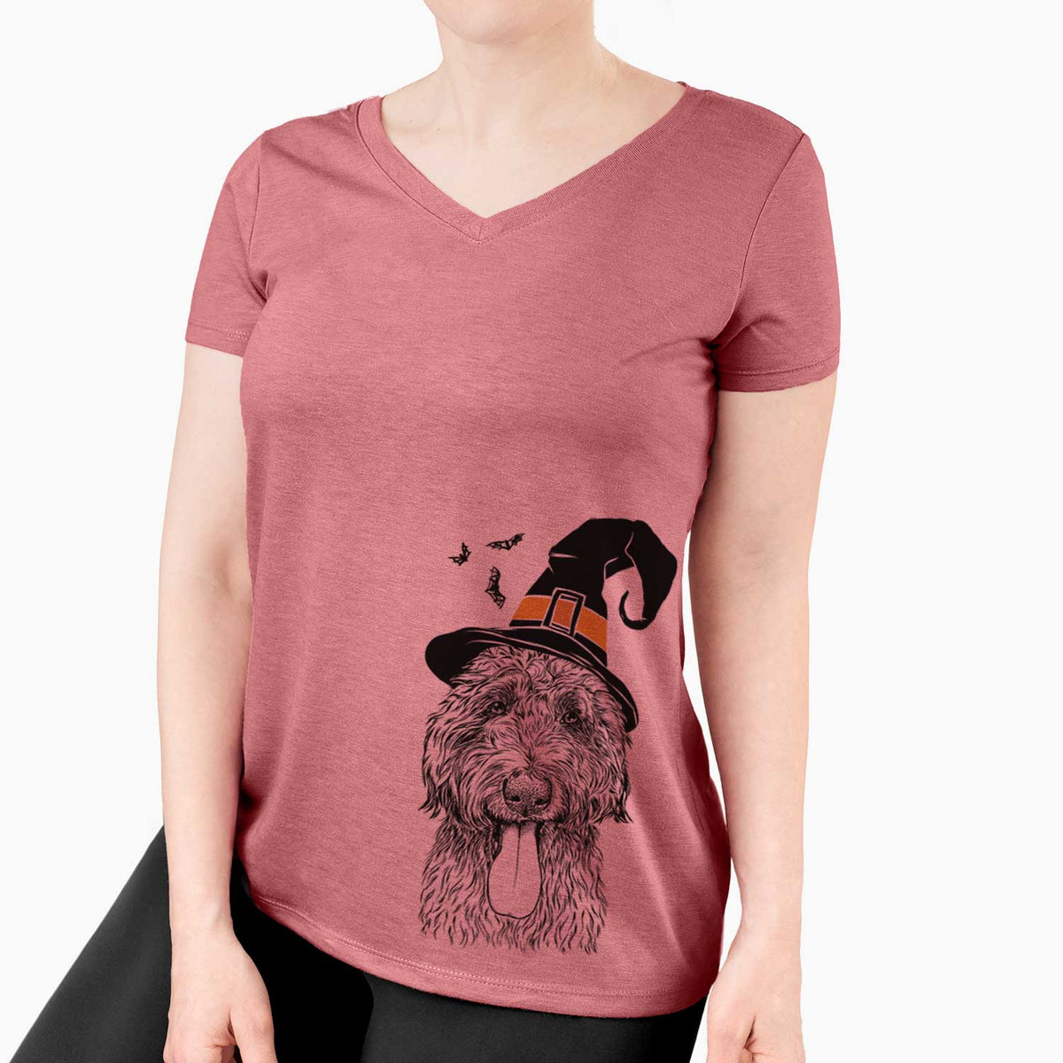 Witch CiCi Paulk the Aussiedoodle - Women's V-neck Shirt