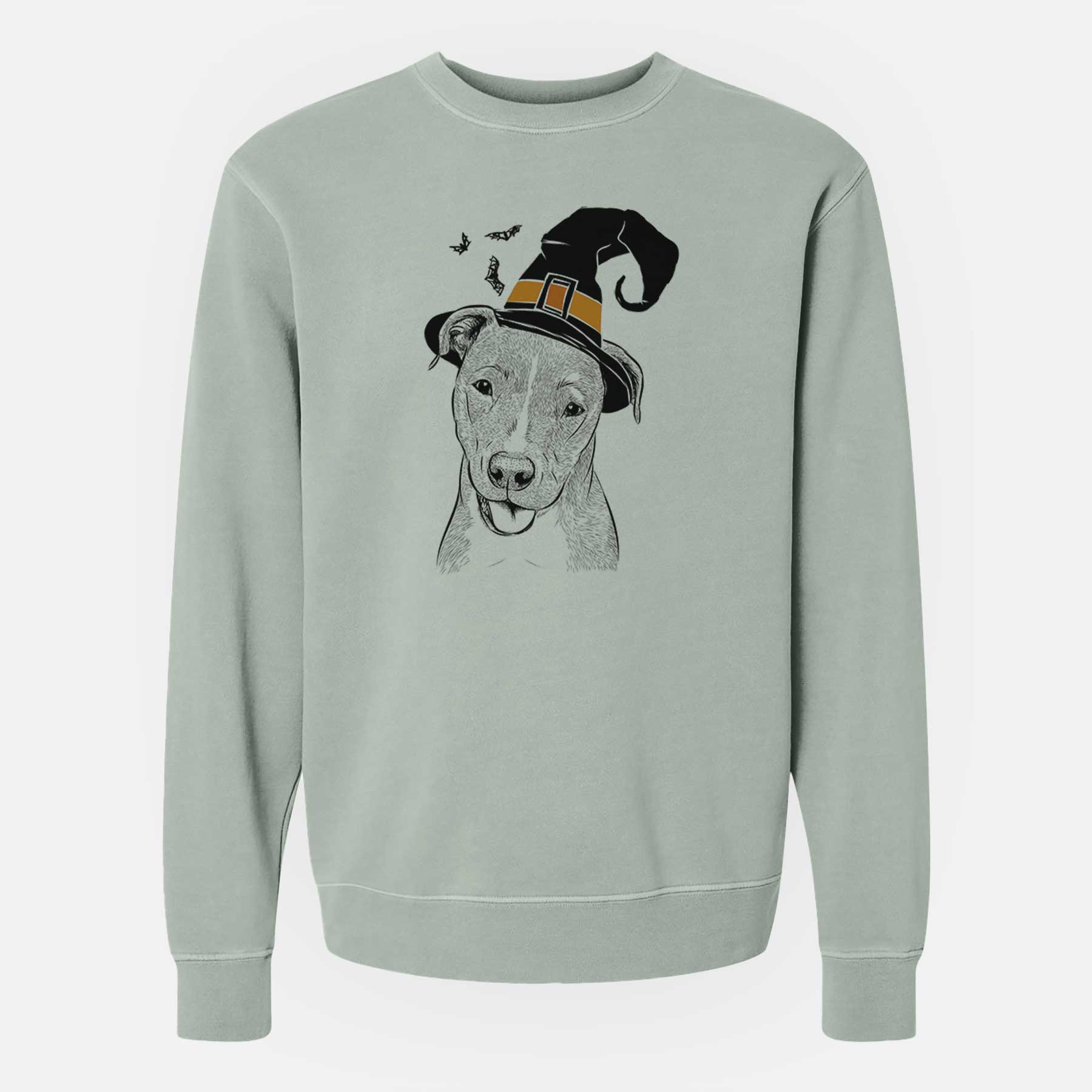 Witch Claiborne the American Staffordshire Terrier - Unisex Pigment Dyed Crew Sweatshirt