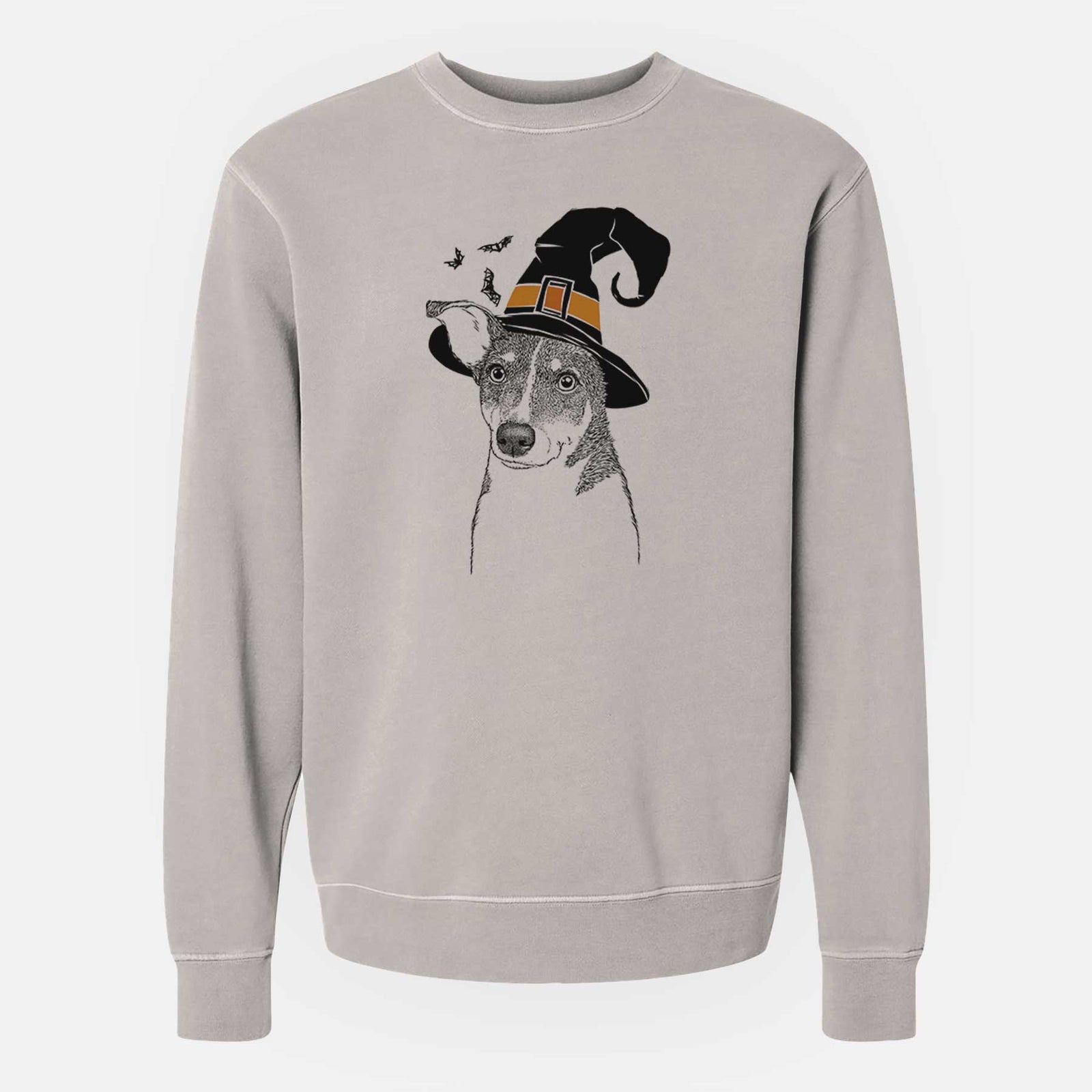 Witch Cleo the Terrier Mix - Unisex Pigment Dyed Crew Sweatshirt