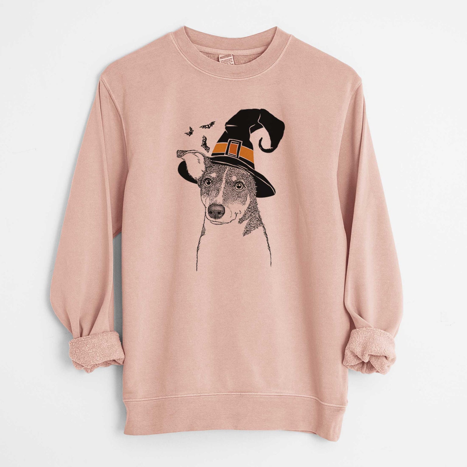 Witch Cleo the Terrier Mix - Unisex Pigment Dyed Crew Sweatshirt