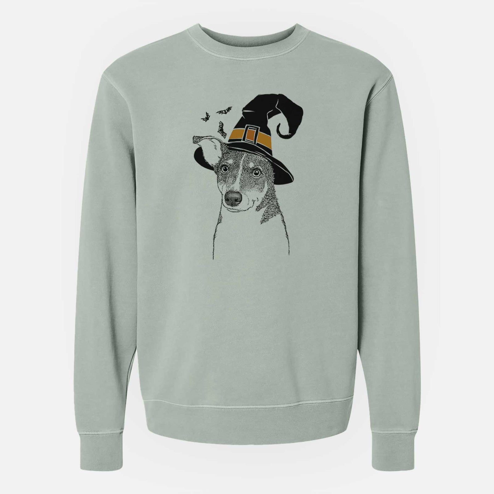 Witch Cleo the Terrier Mix - Unisex Pigment Dyed Crew Sweatshirt