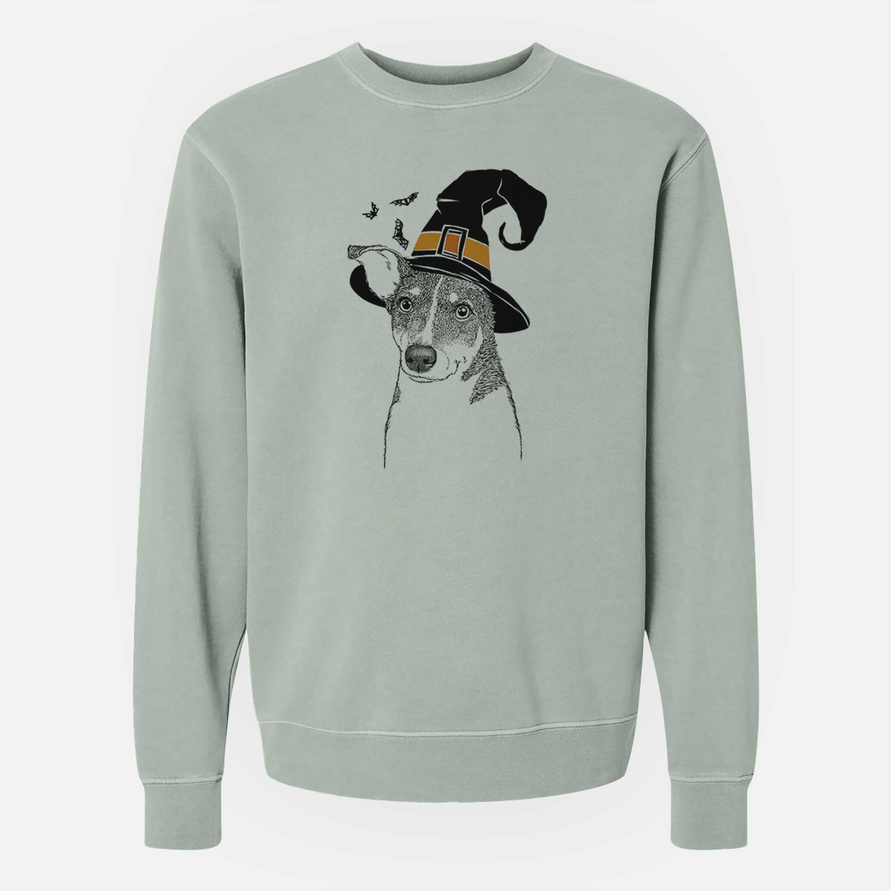 Witch Cleo the Terrier Mix - Unisex Pigment Dyed Crew Sweatshirt