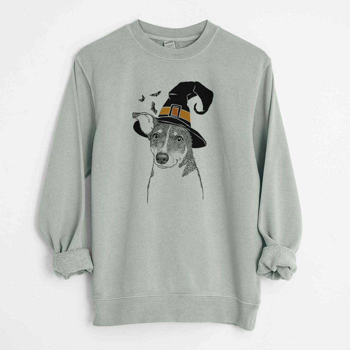 Witch Cleo the Terrier Mix - Unisex Pigment Dyed Crew Sweatshirt