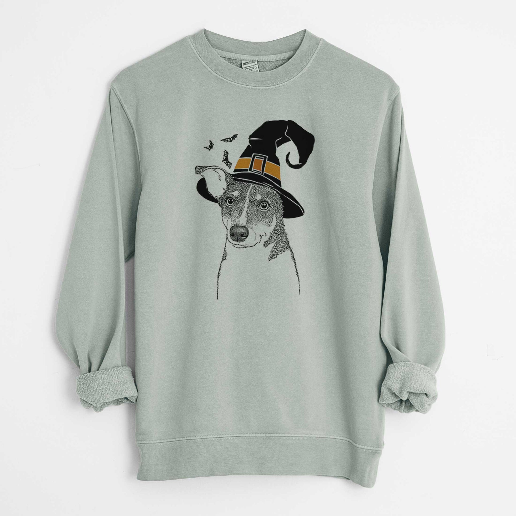 Witch Cleo the Terrier Mix - Unisex Pigment Dyed Crew Sweatshirt