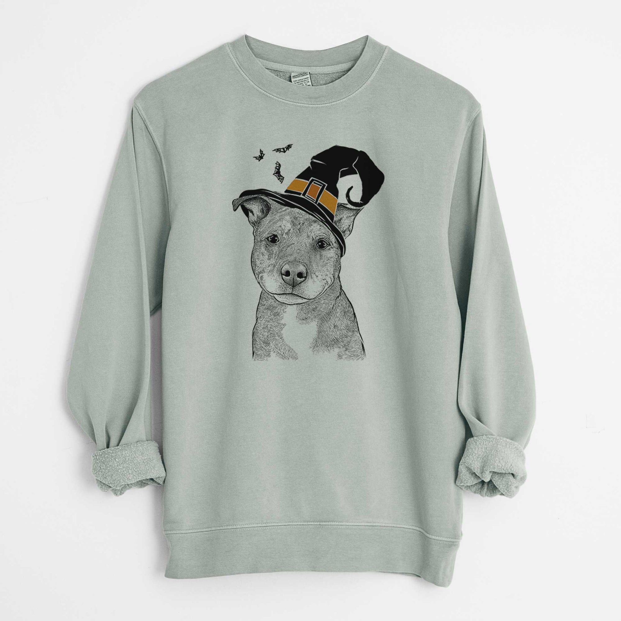 Witch Cody the Catahoula Mix - Unisex Pigment Dyed Crew Sweatshirt