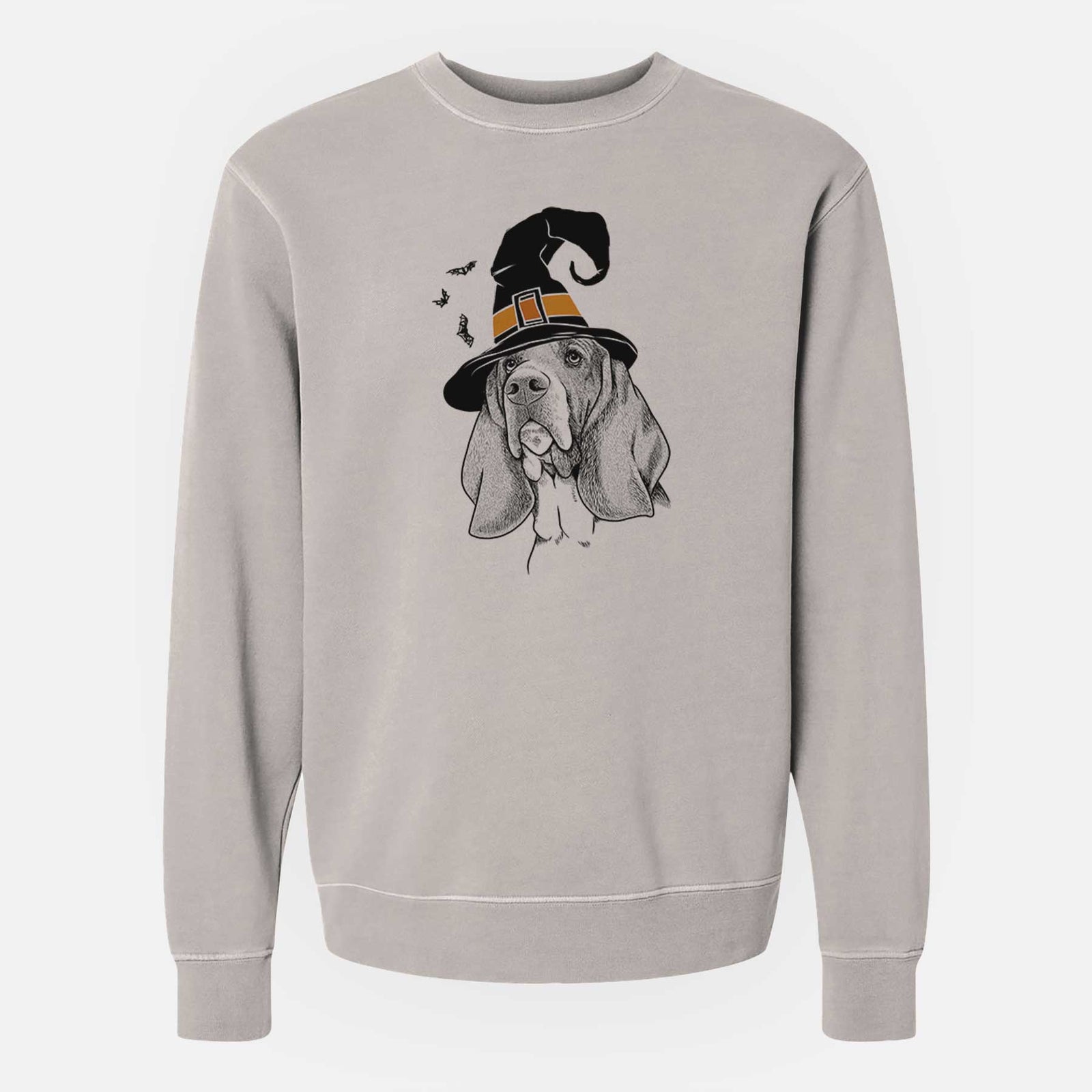 Witch Cooper the Basset Hound - Unisex Pigment Dyed Crew Sweatshirt