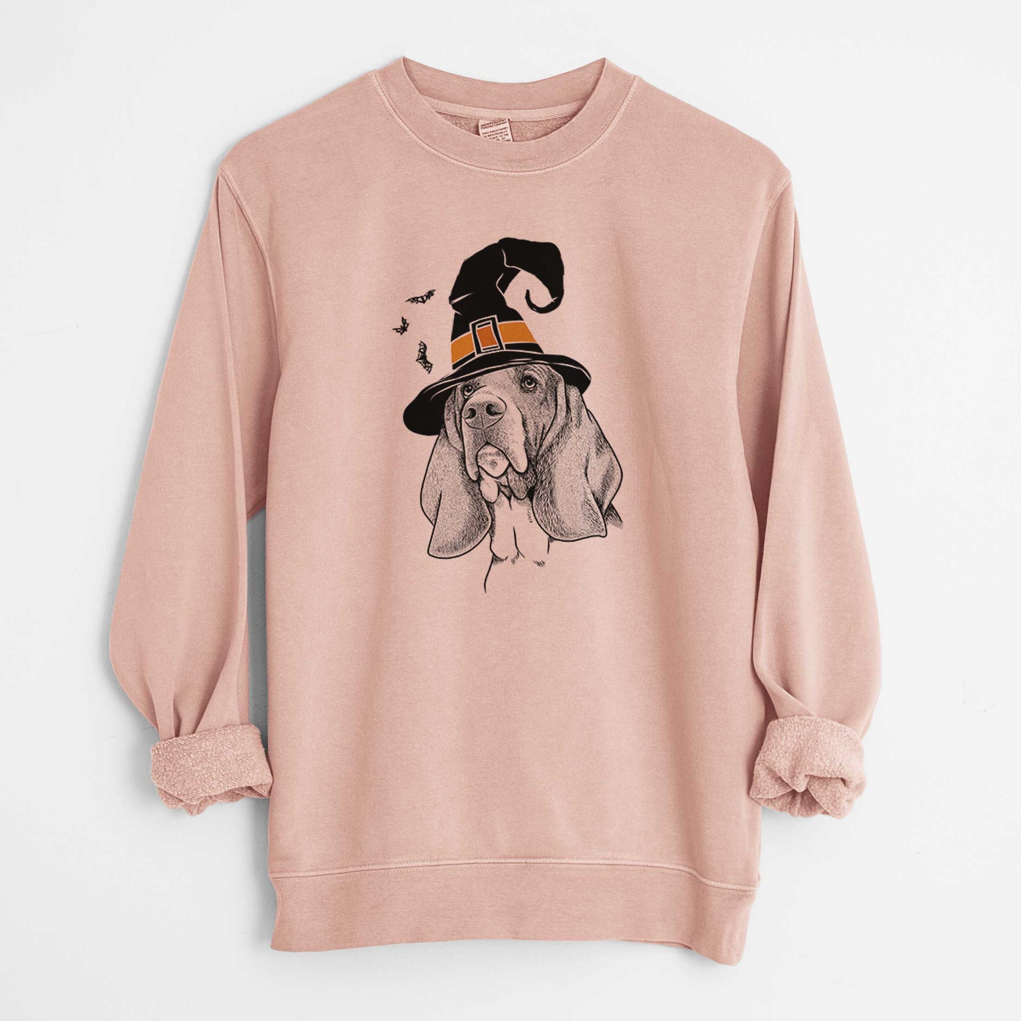 Witch Cooper the Basset Hound - Unisex Pigment Dyed Crew Sweatshirt