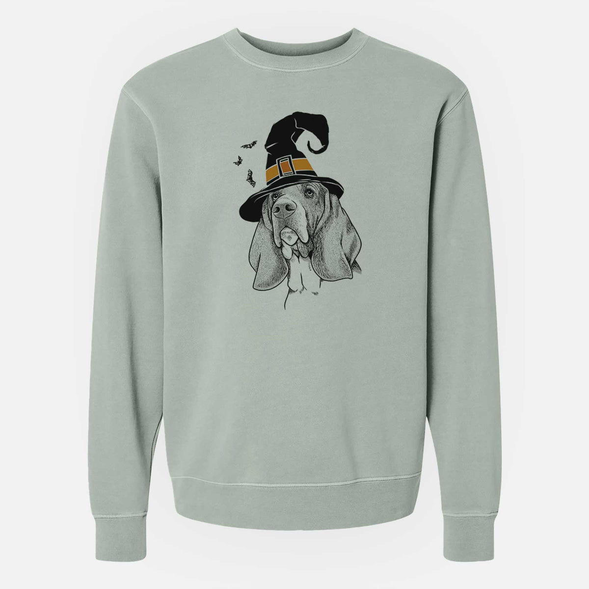 Witch Cooper the Basset Hound - Unisex Pigment Dyed Crew Sweatshirt