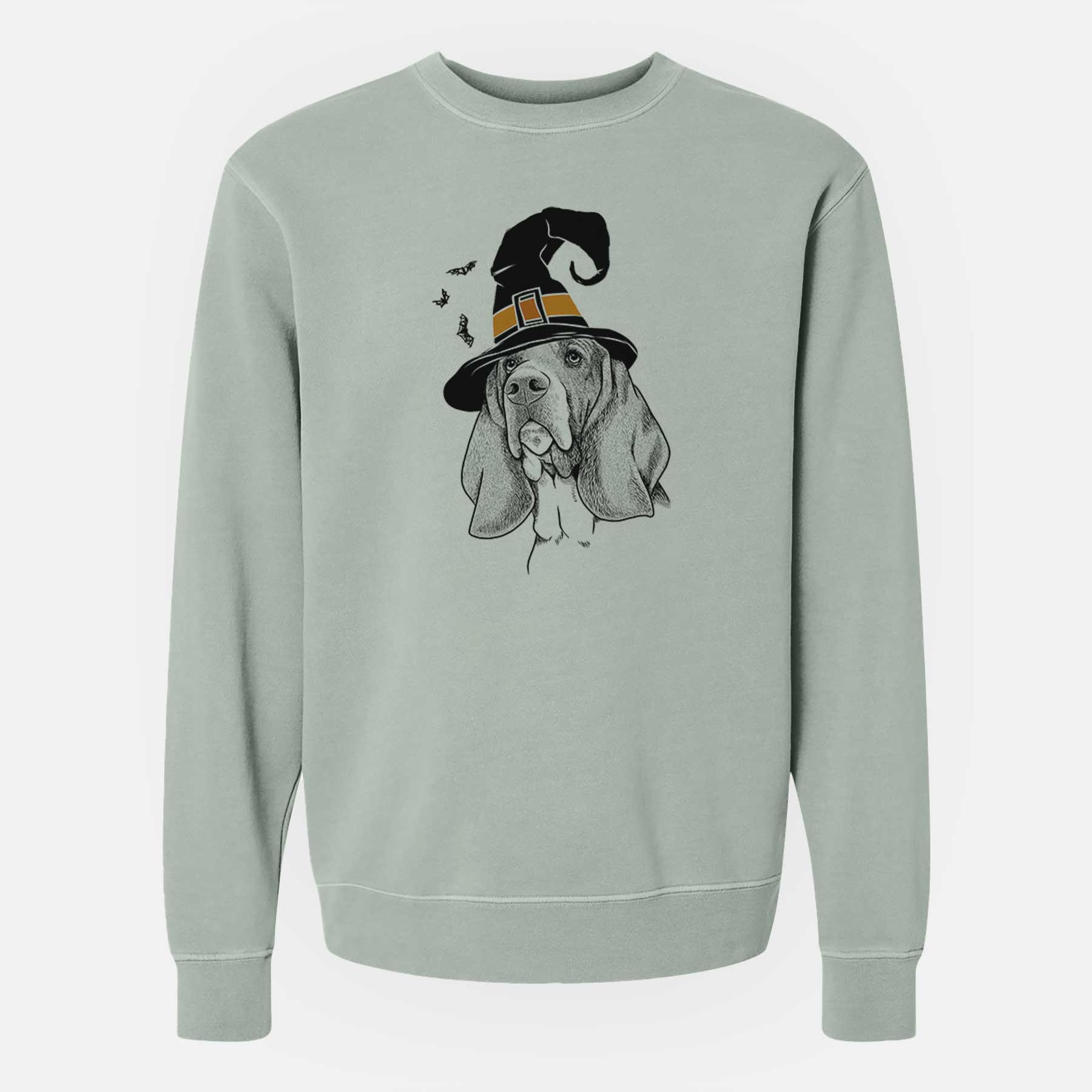 Witch Cooper the Basset Hound - Unisex Pigment Dyed Crew Sweatshirt