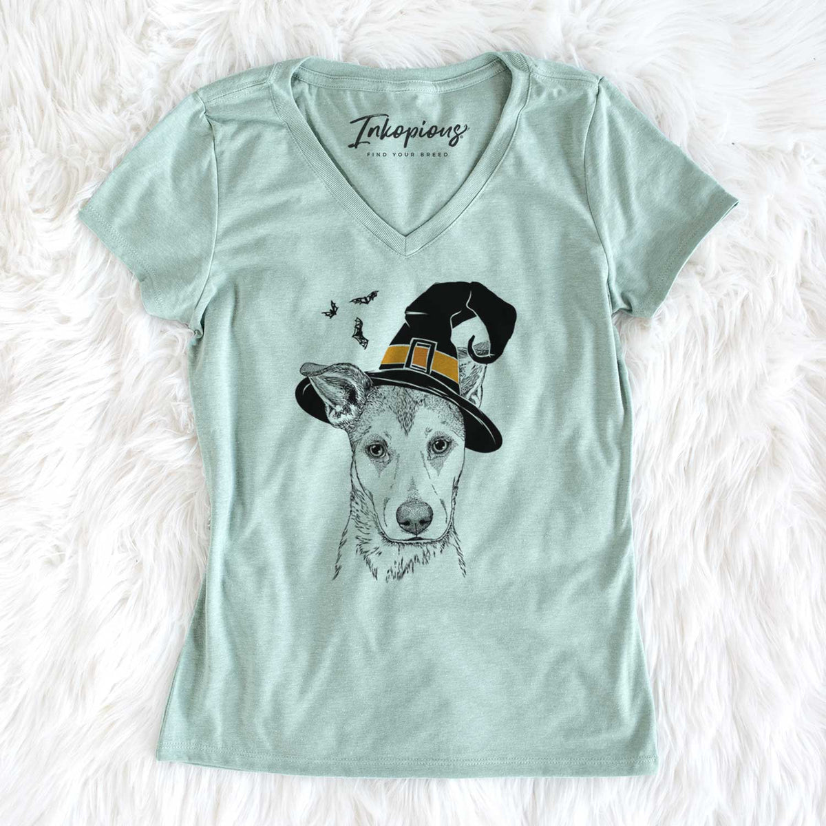 Witch Coral the Mixed Breed - Women's V-neck Shirt