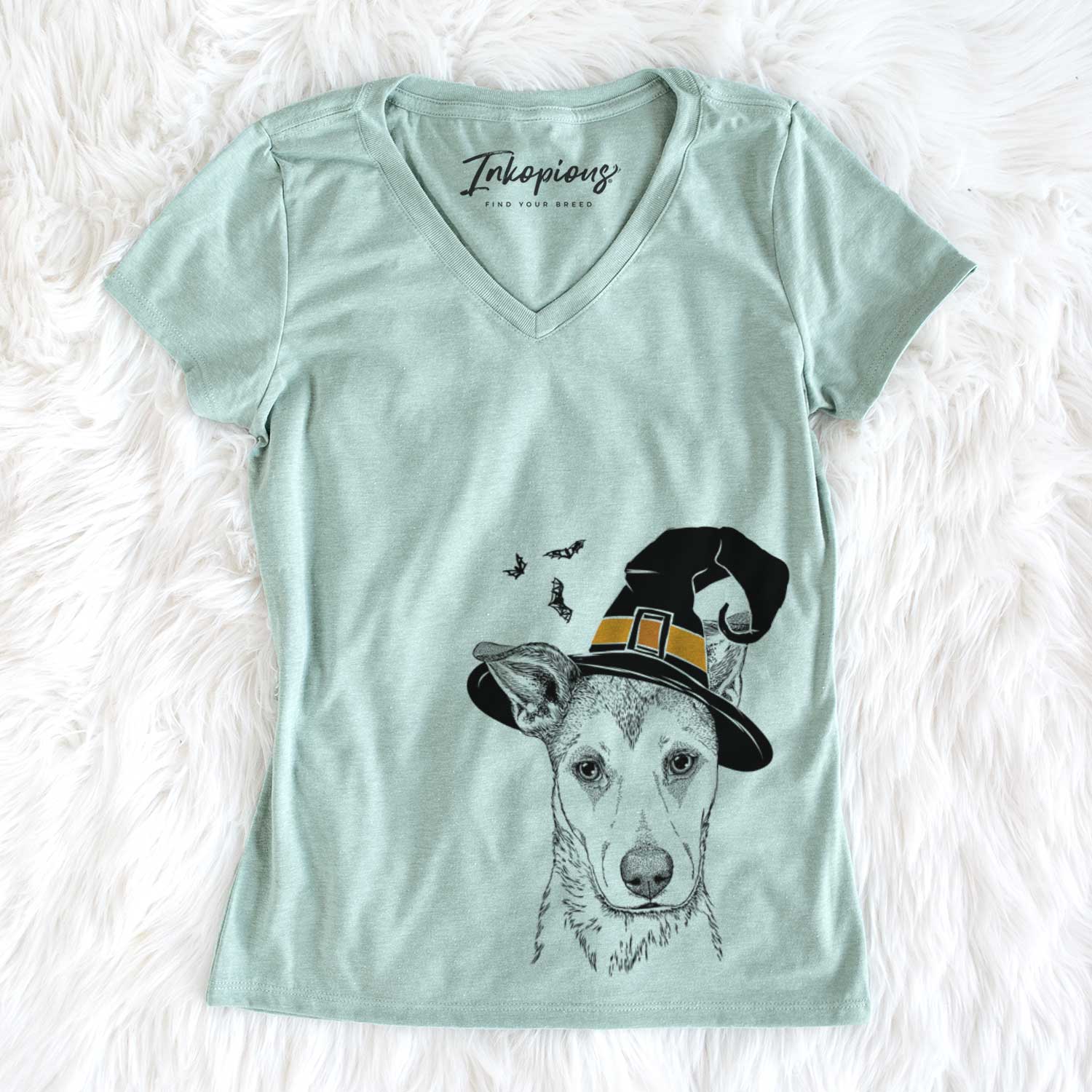 Witch Coral the Mixed Breed - Women's V-neck Shirt