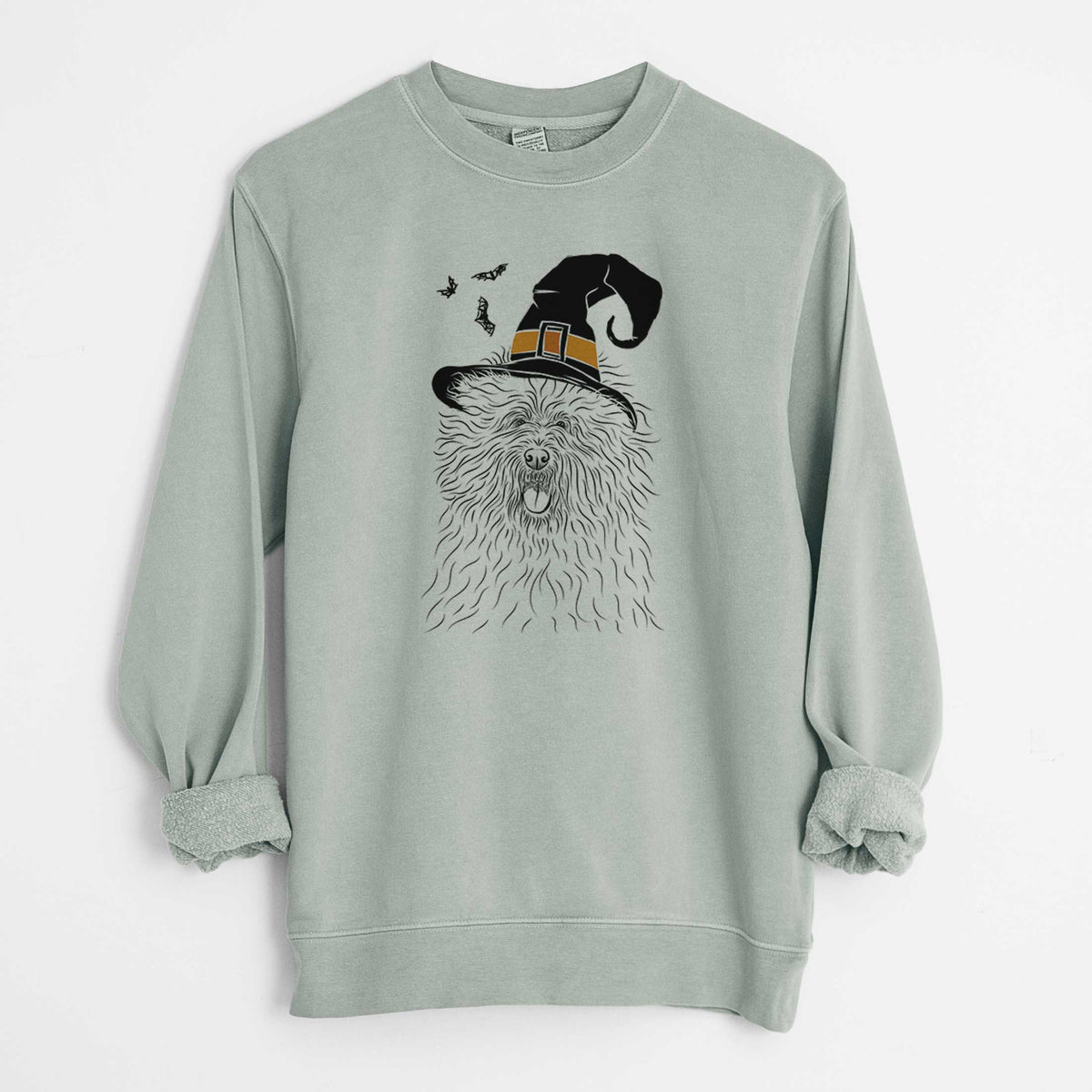 Witch Cozie the Old English Sheepdog - Unisex Pigment Dyed Crew Sweatshirt