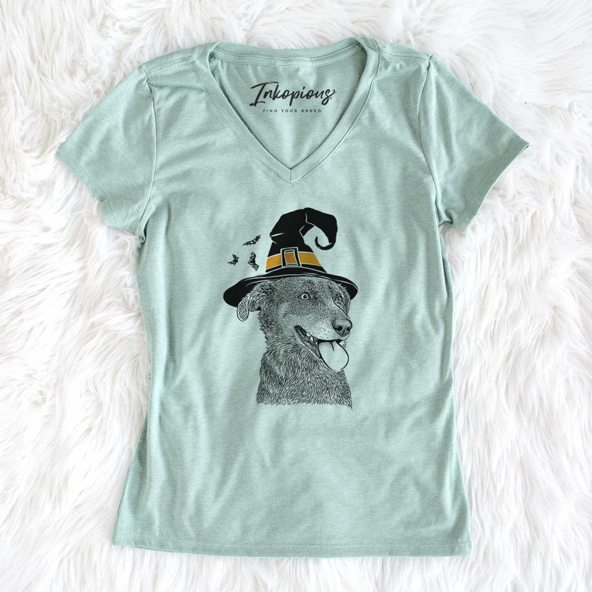 Witch Daisy the Australian Shepherd Mix - Women's V-neck Shirt