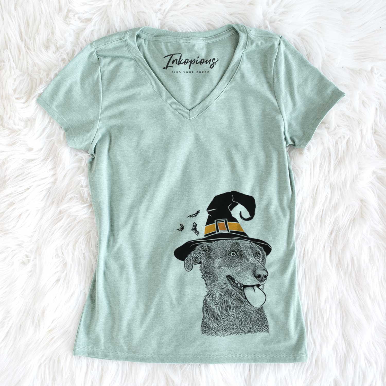 Witch Daisy the Australian Shepherd Mix - Women's V-neck Shirt