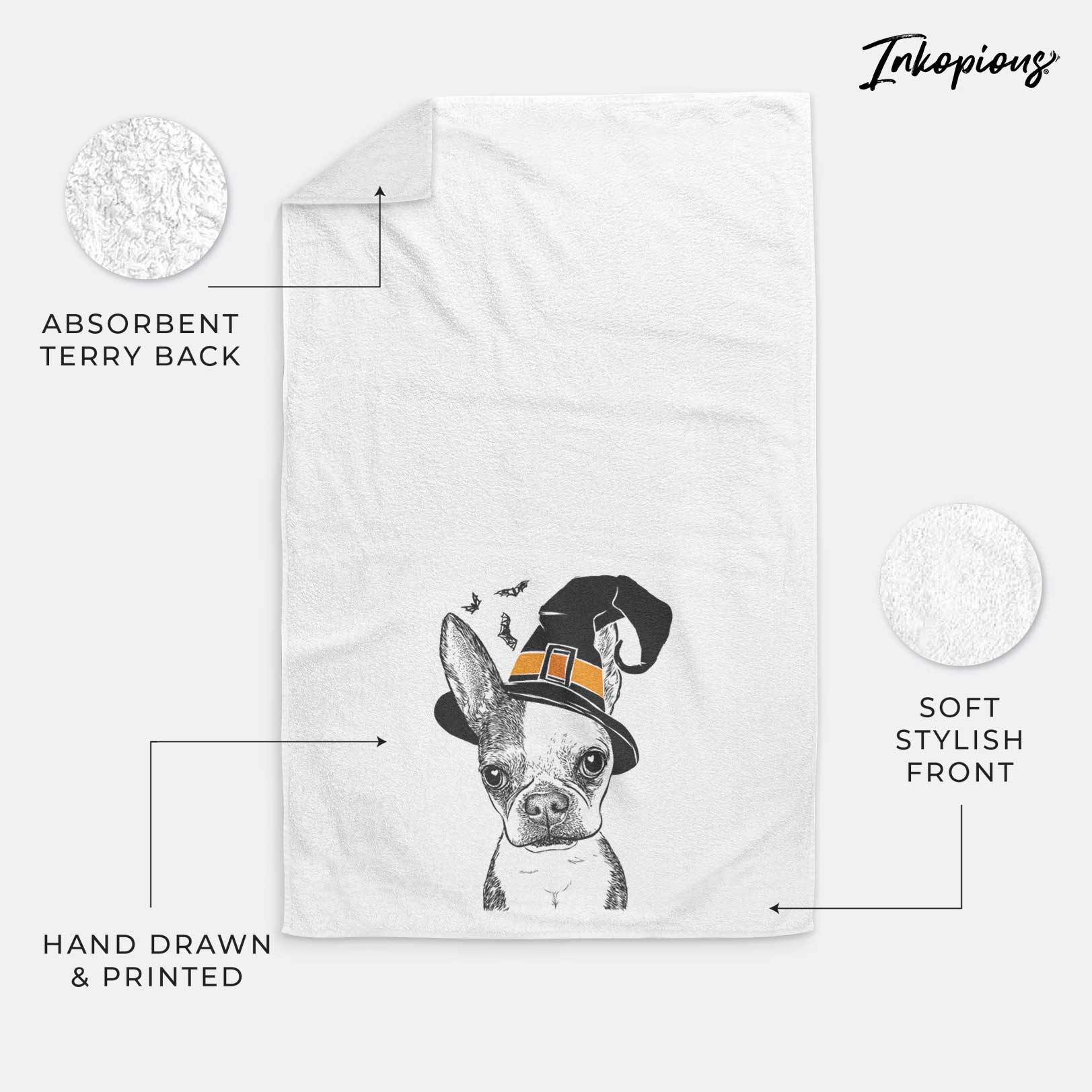 Daisy the Boston Terrier Decorative Hand Towel