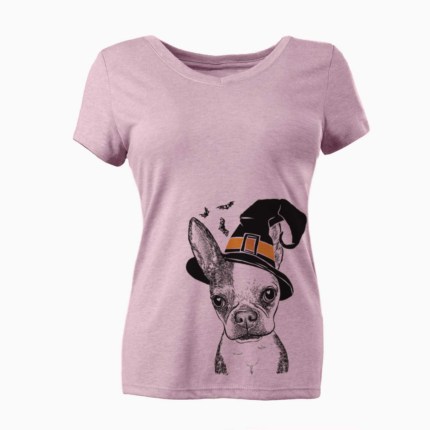 Witch Daisy the Boston Terrier - Women's V-neck Shirt