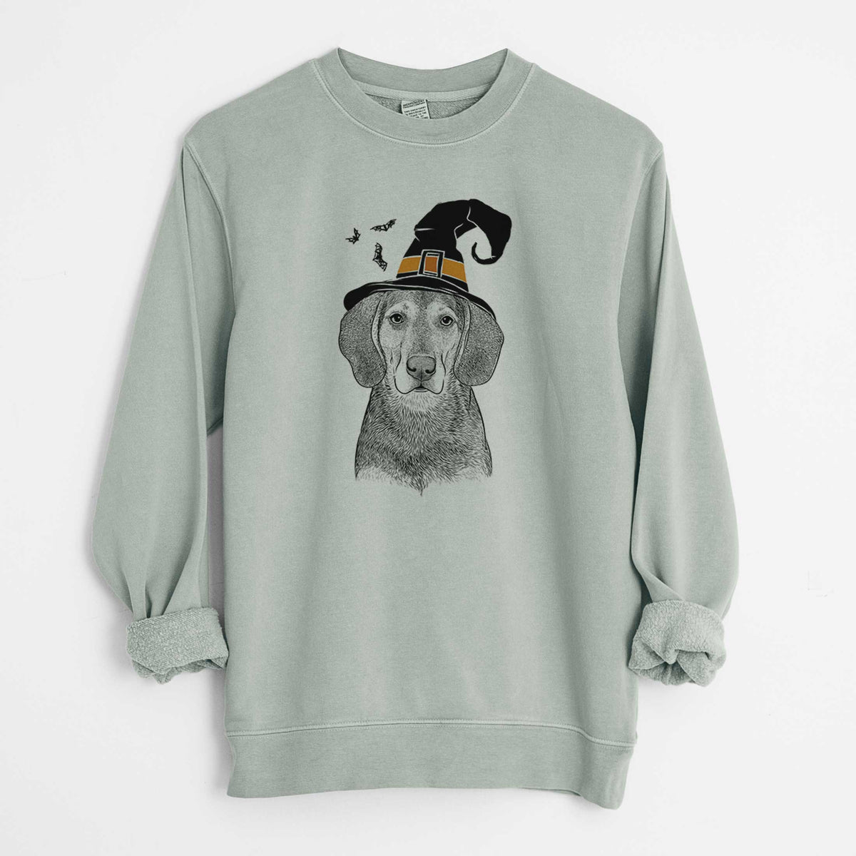Witch Daisy the Hound Mix - Unisex Pigment Dyed Crew Sweatshirt