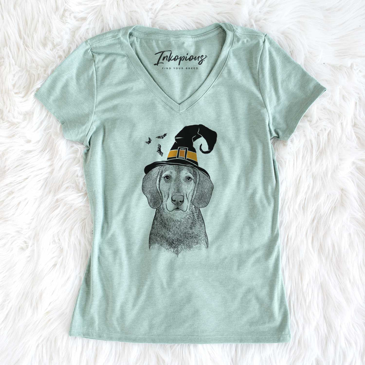 Witch Daisy the Hound Mix - Women's V-neck Shirt