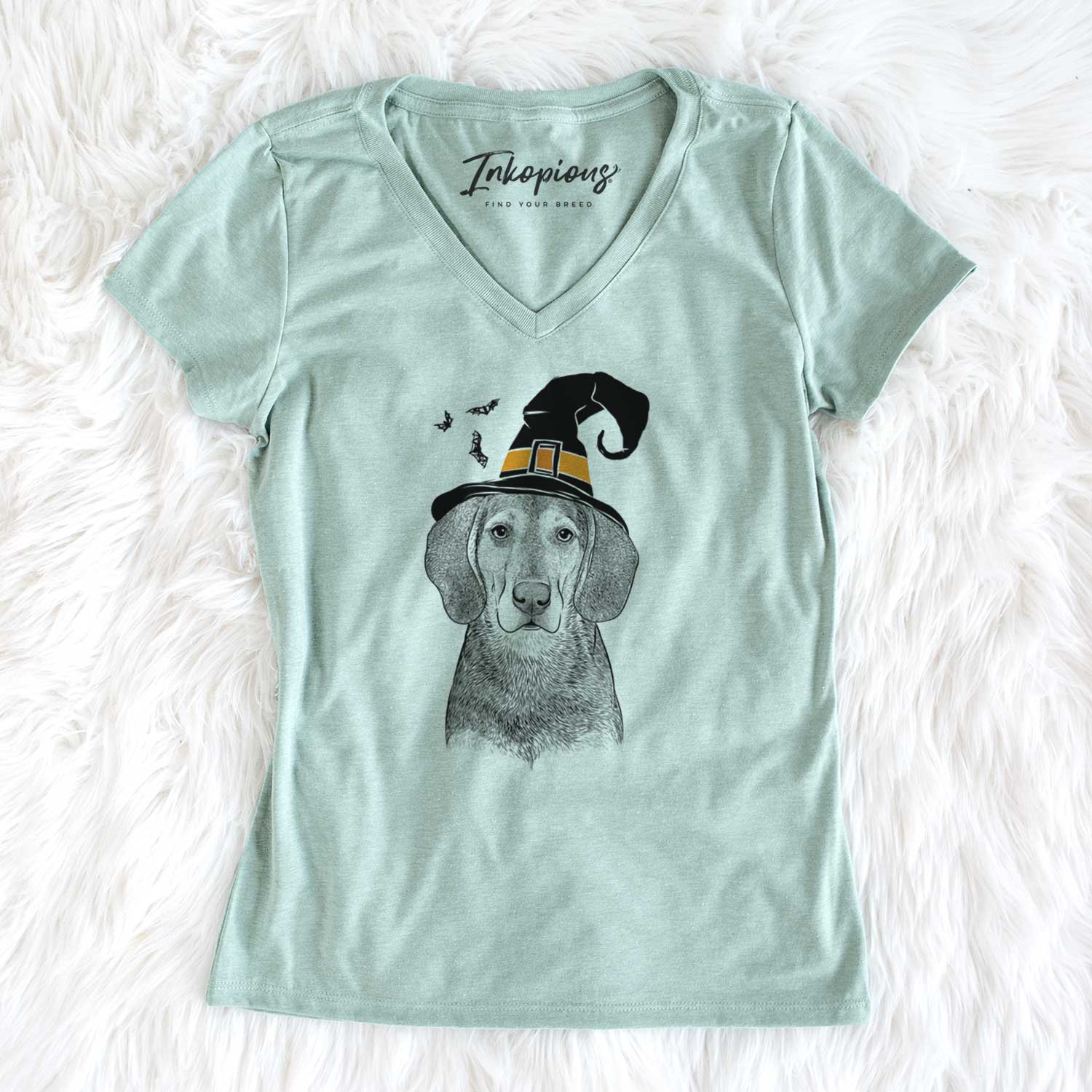 Witch Daisy the Hound Mix - Women's V-neck Shirt