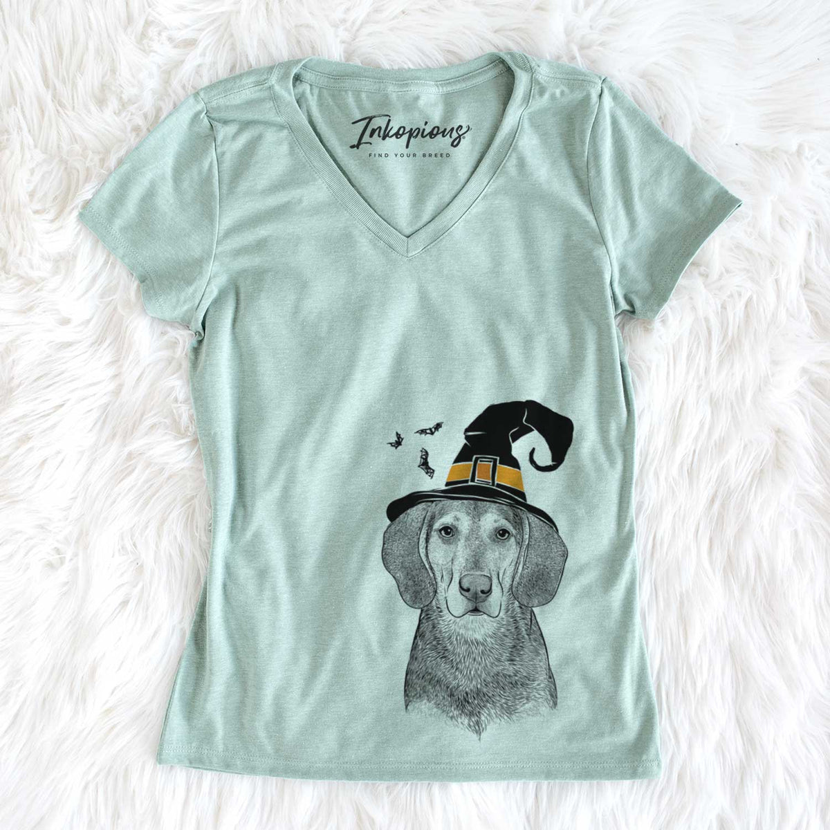 Witch Daisy the Hound Mix - Women's V-neck Shirt