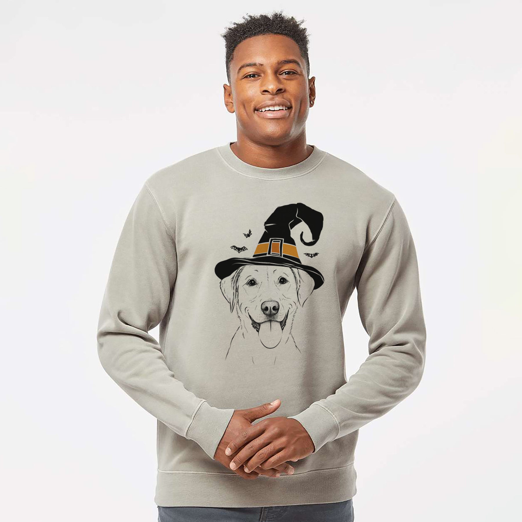 Witch Daisy the Labrador Retriever - Unisex Pigment Dyed Crew Sweatshirt