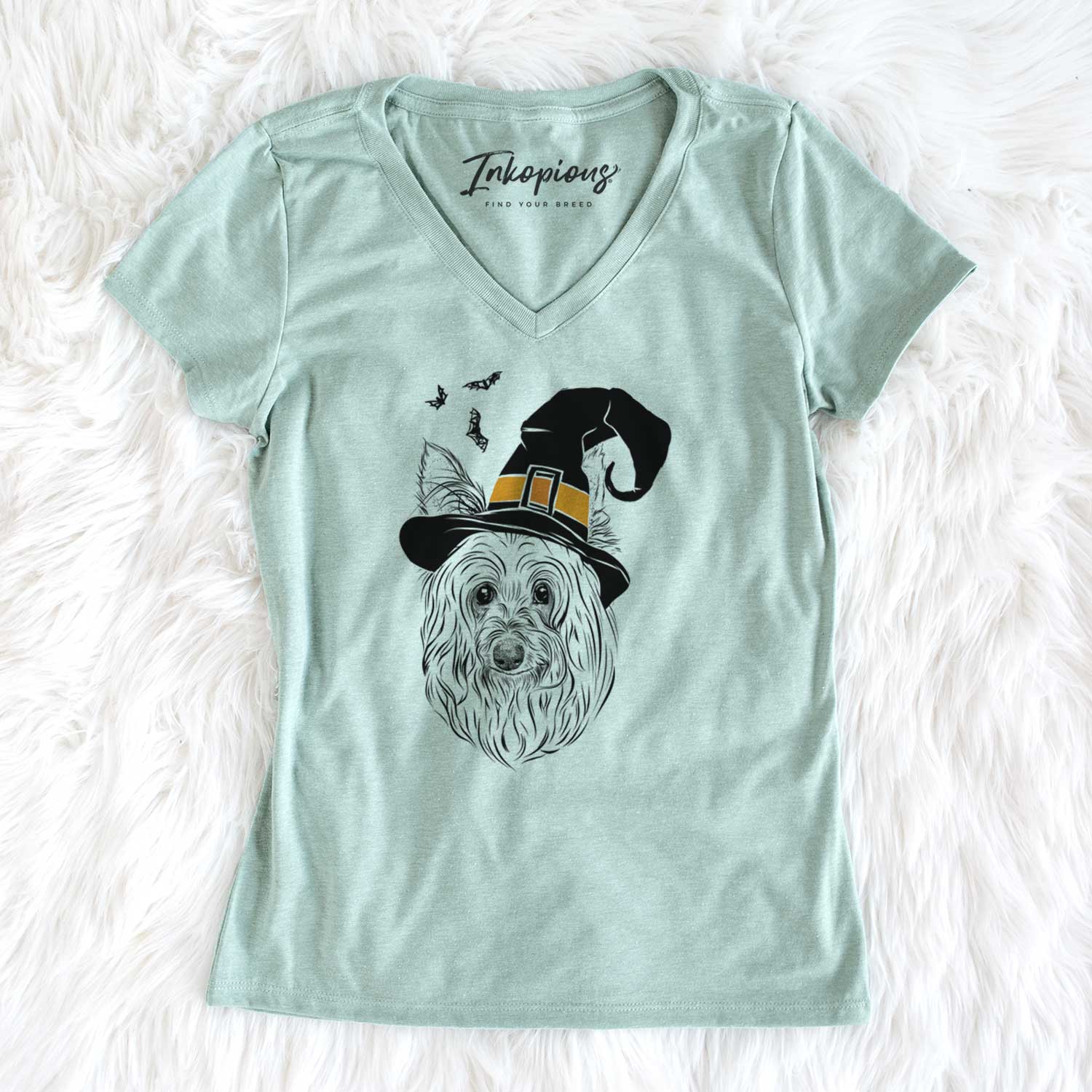 Witch Daisy May the Silky Terrier - Women's V-neck Shirt
