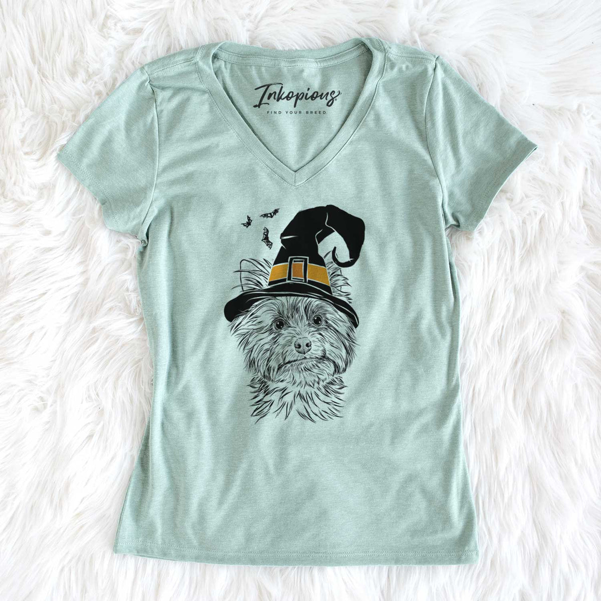 Witch Dakota the Yorkshire Terrier - Women's V-neck Shirt