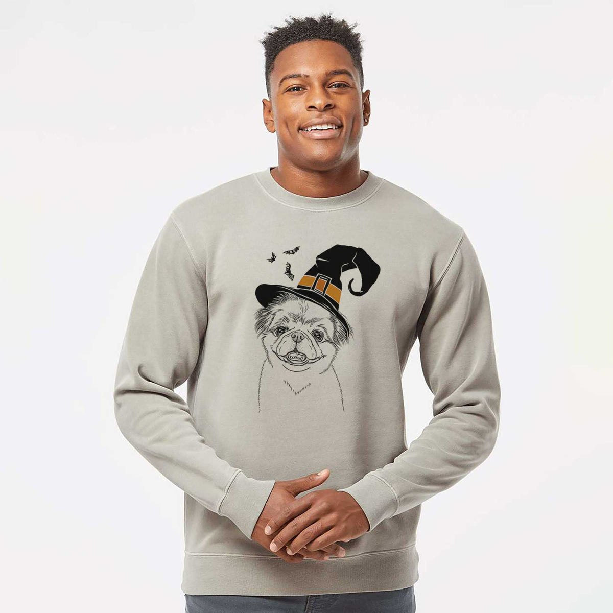 Witch Danny the Pekingese - Unisex Pigment Dyed Crew Sweatshirt