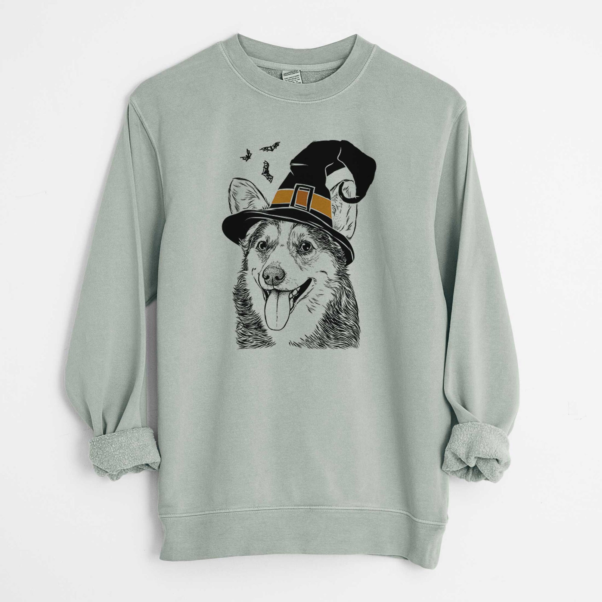 Witch Darma the Corgi - Unisex Pigment Dyed Crew Sweatshirt