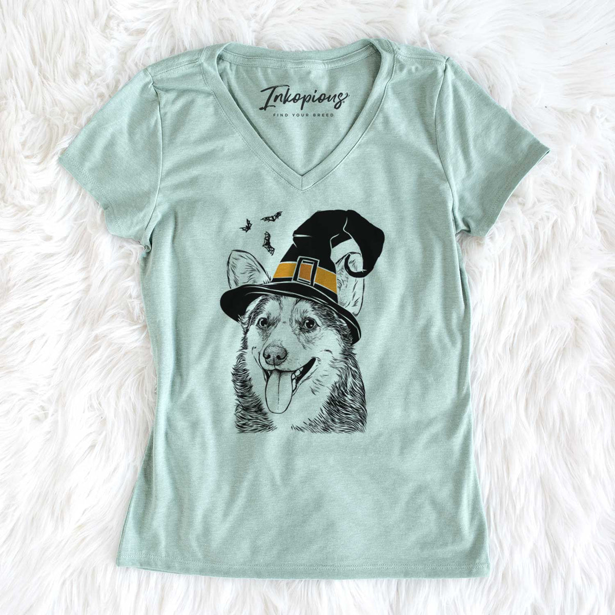 Witch Darma the Corgi - Women's V-neck Shirt