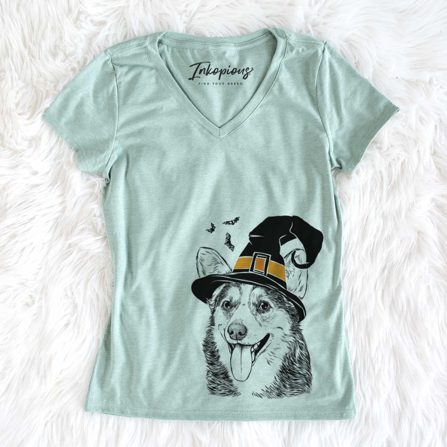 Witch Darma the Corgi - Women's V-neck Shirt