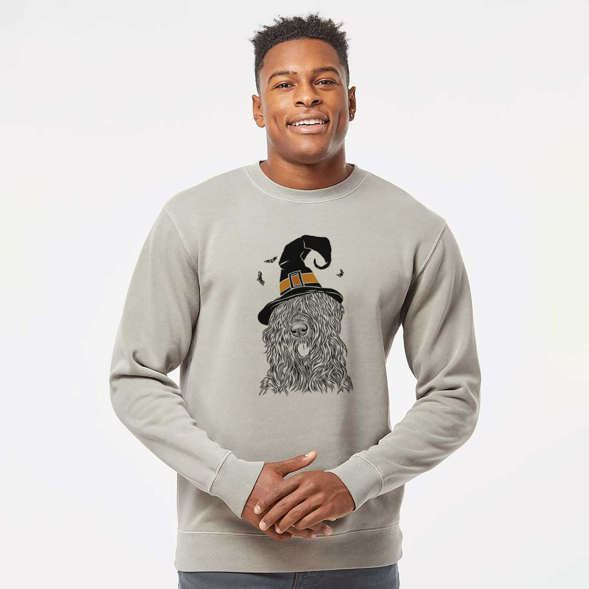 Witch Darryl the Black Russian Terrier - Unisex Pigment Dyed Crew Sweatshirt