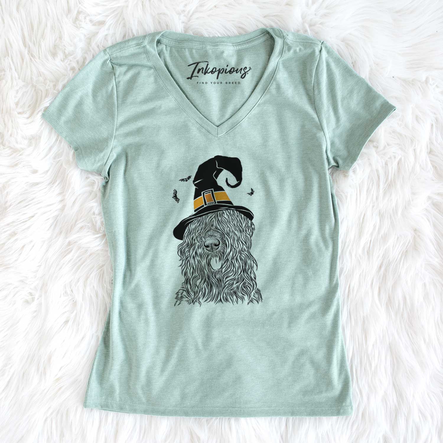 Witch Darryl the Black Russian Terrier - Women's V-neck Shirt