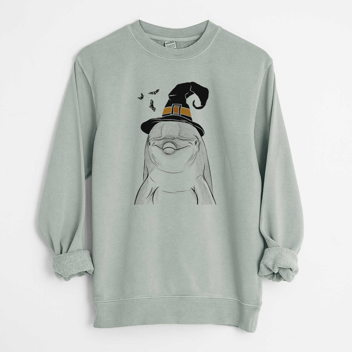Witch Dave the Dolphin - Unisex Pigment Dyed Crew Sweatshirt