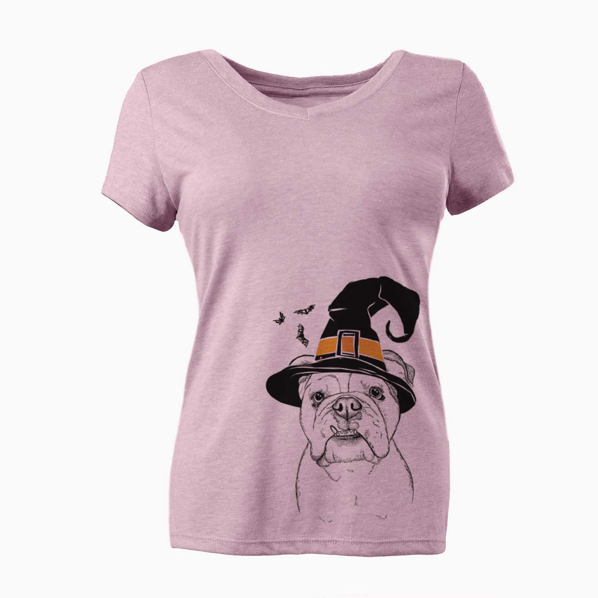 Witch Dazy the English Bulldog - Women's V-neck Shirt