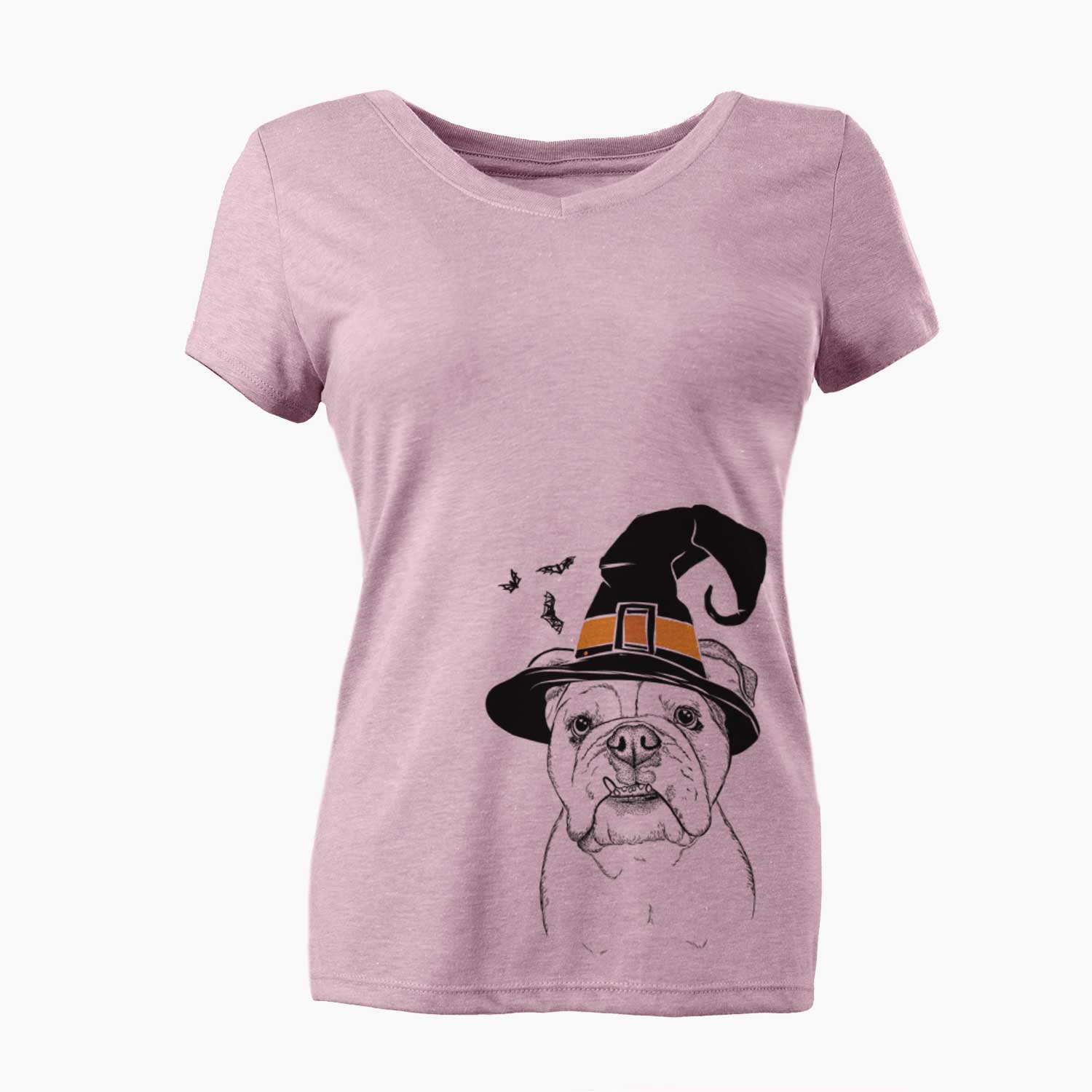 Witch Dazy the English Bulldog - Women's V-neck Shirt
