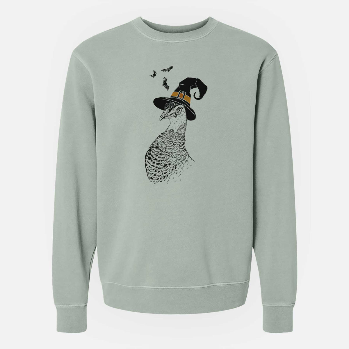Witch Dee the Peahen - Unisex Pigment Dyed Crew Sweatshirt