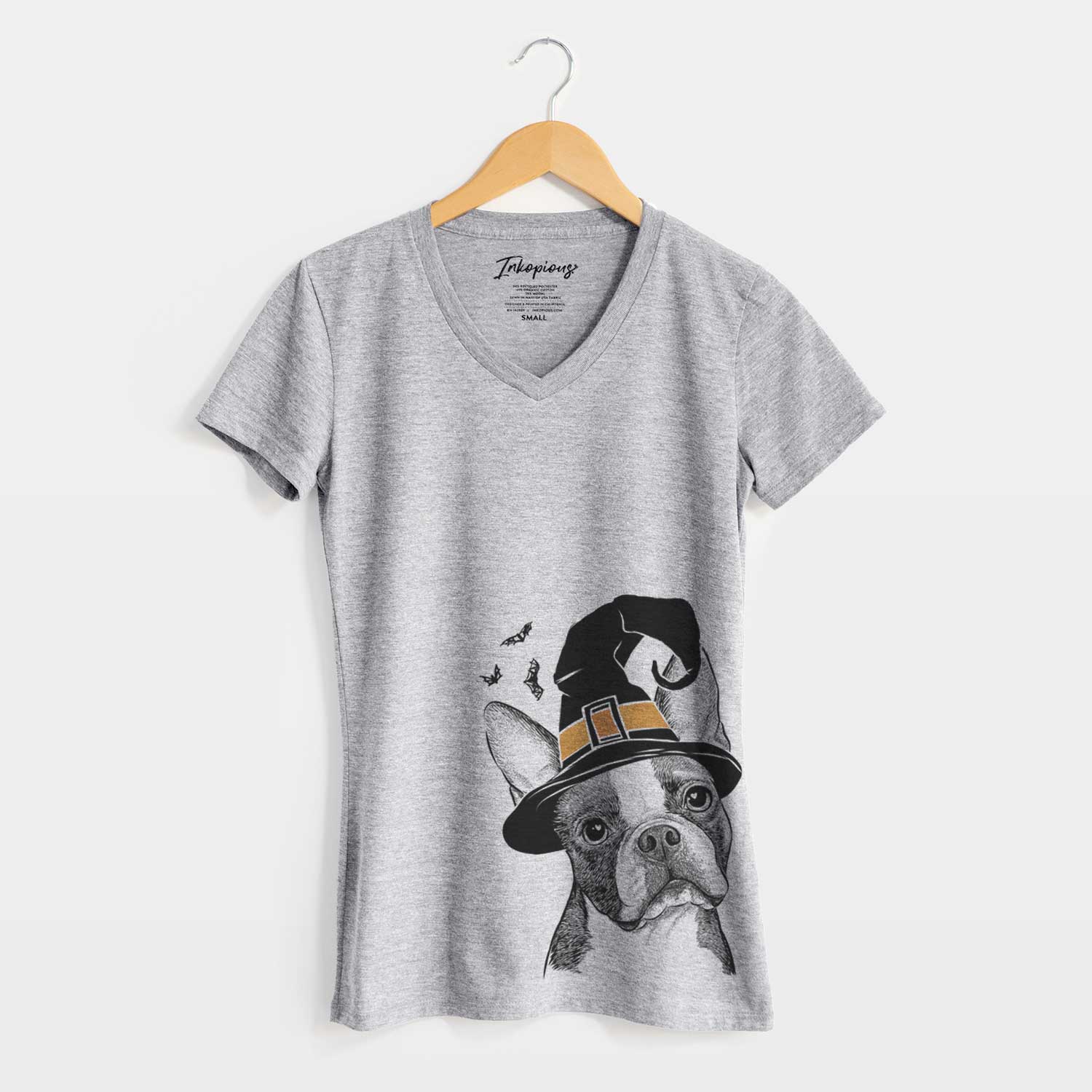 Witch Dee Dee the Boston Terrier - Women's V-neck Shirt