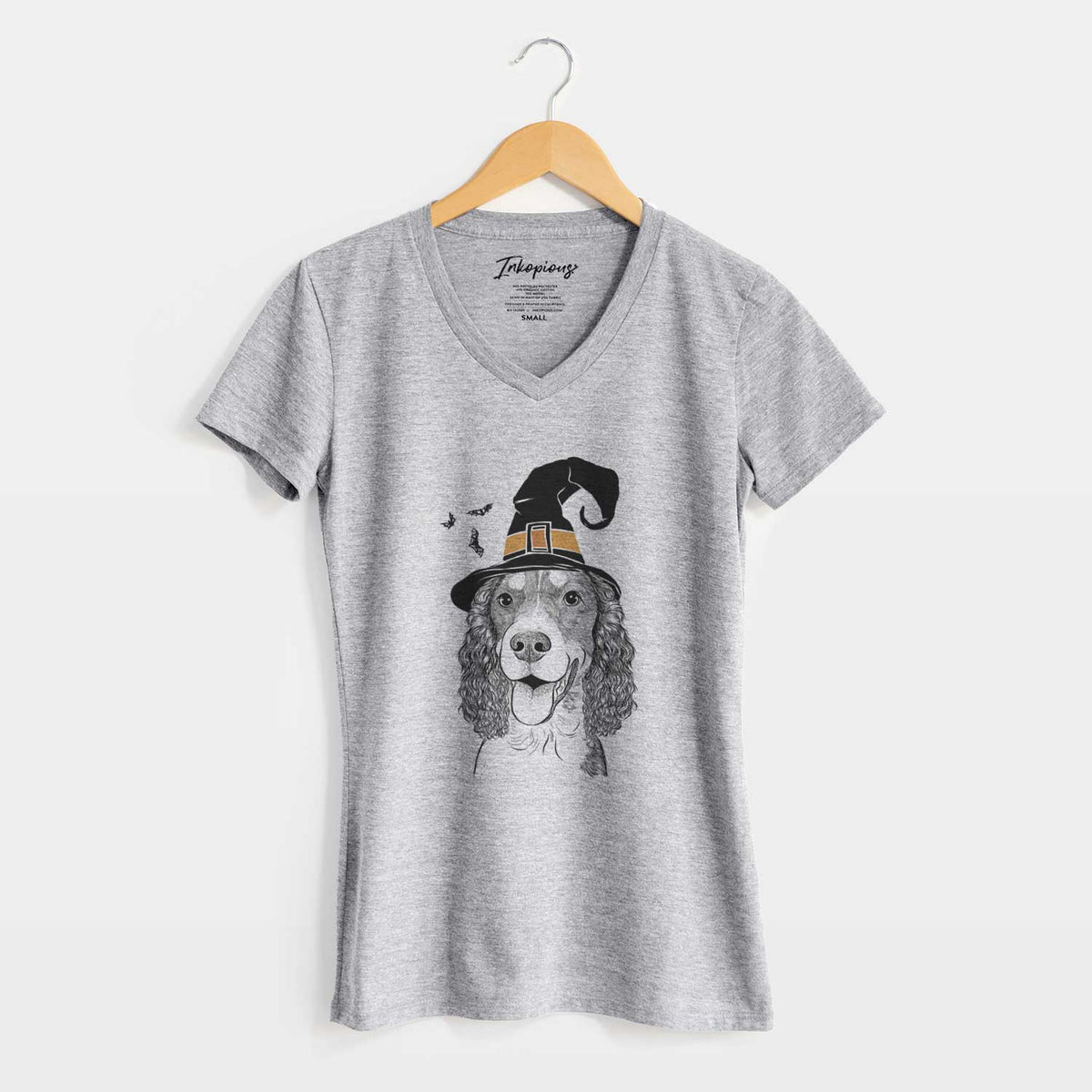 Witch Delilah the English Springer Spaniel - Women's V-neck Shirt