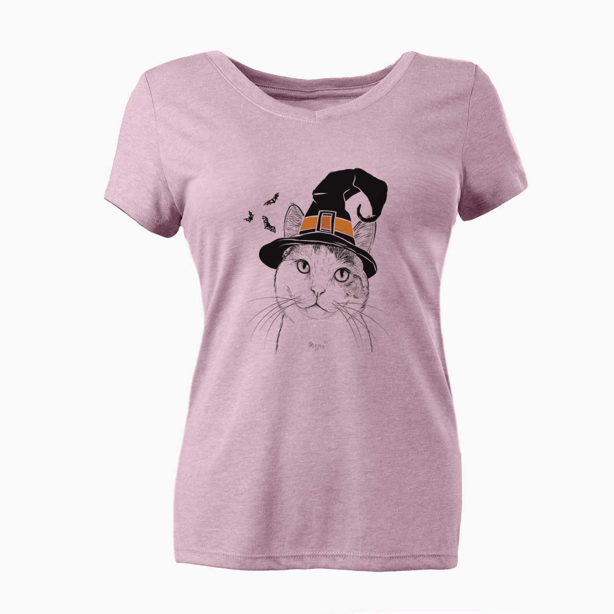 Witch Denver the Calico Cat - Women's V-neck Shirt
