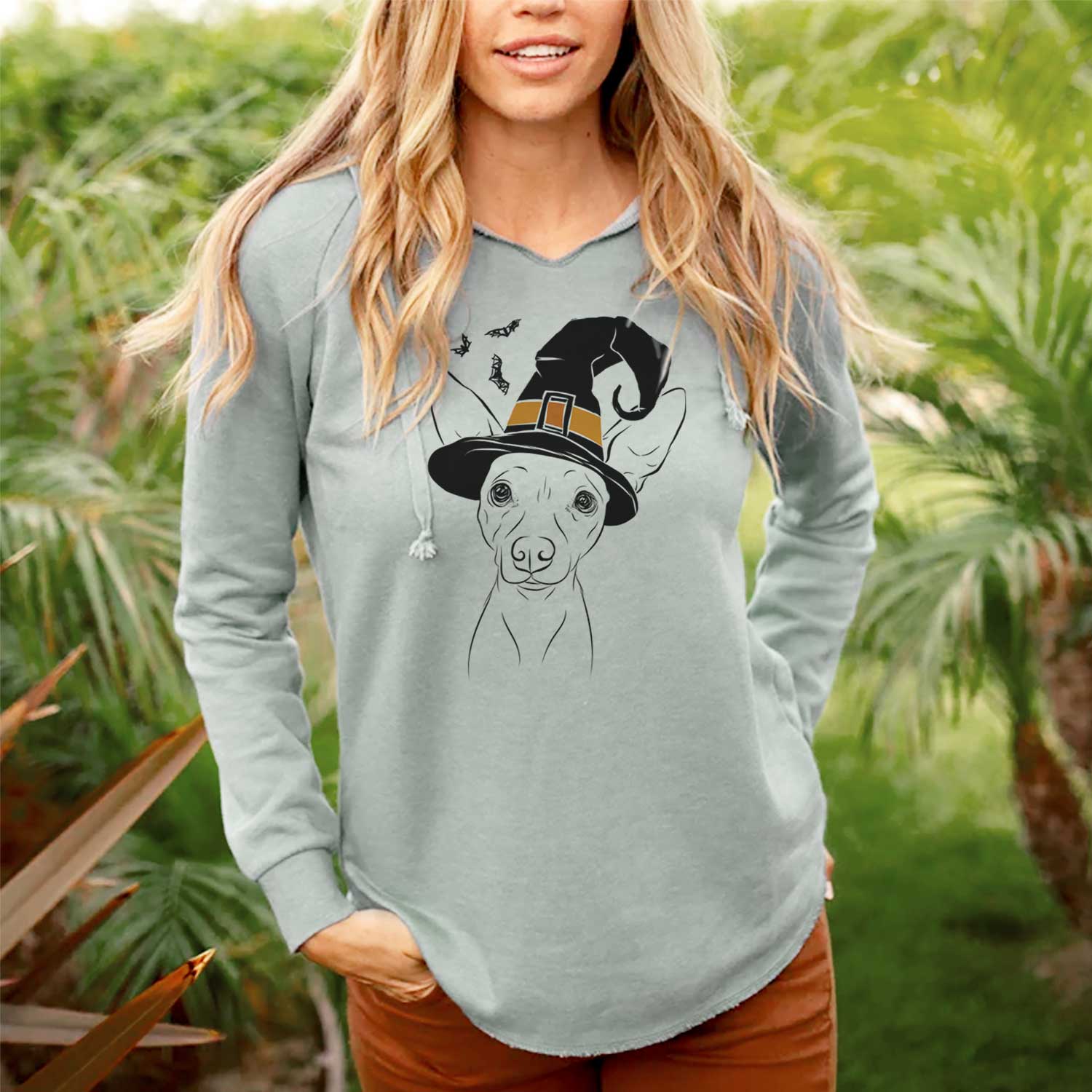 Witch Desi the American Hairless Terrier - Cali Wave Hooded Sweatshirt