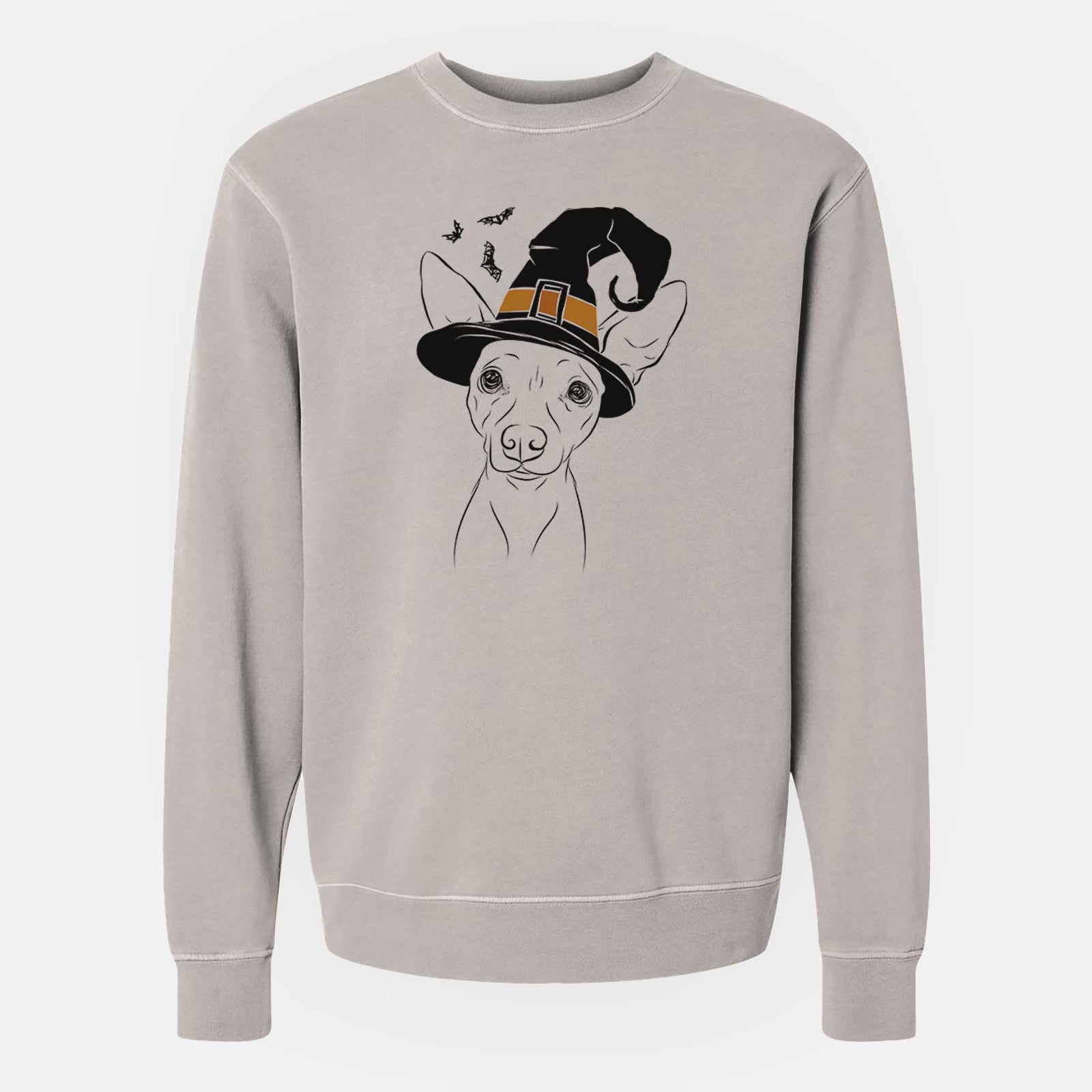 Witch Desi the American Hairless Terrier - Unisex Pigment Dyed Crew Sweatshirt